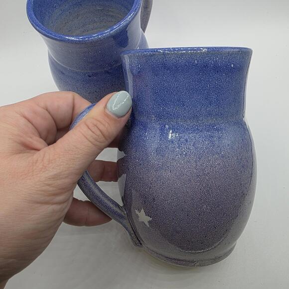 Celestial Whimsigoth Artisan Stoneware Pottery Mugs Set Of 2 Made in USA Gifts - Picture 3 of 7